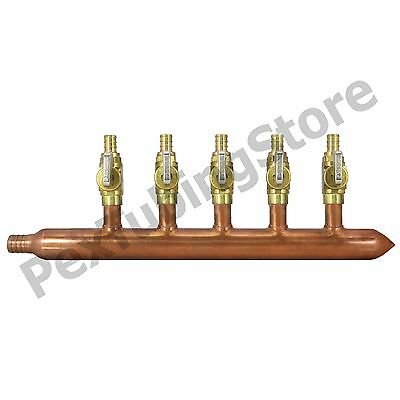 5 Port 1/2" Pex Manifold With Valves By Sioux Chief 672xv0590 Closed