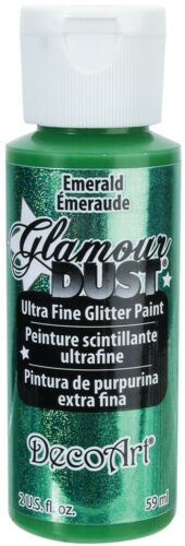 Decoart Glamour Dust Glitter Paint 2oz-emerald