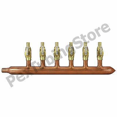 6 Port 1/2" Pex Manifold With Valves By Sioux Chief 672xv0690 Closed
