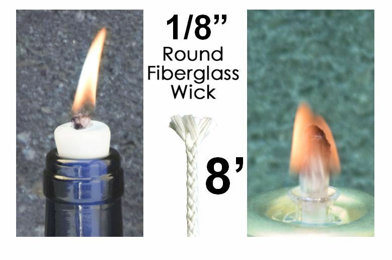 1/8 8’ Buy 2 Get 1 Round Fiberglass Wick Kerosene Lamp Tiki Torch Bottle Oil Usa