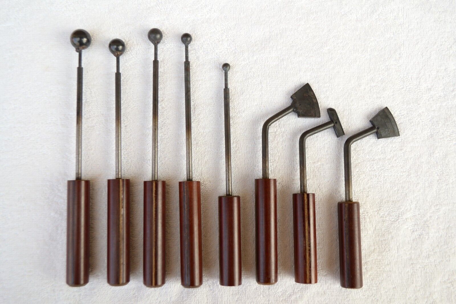 Vintage Flowers Making Tools Set Of 8 For Milinery With Ebonite Handles