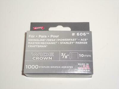 1000 Arrow Fastener #606 Wide Crown Staples 3/8" 10mm Heavy Duty Swingline Ace