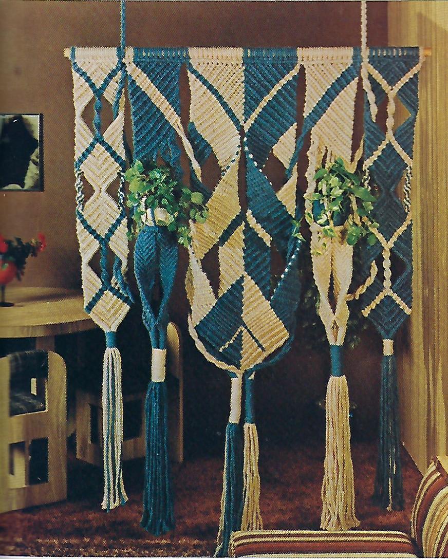 Vtg Macrame Room Divider Pattern Instructions In Fiber Arts With Maxi-cord Book