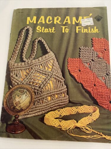 Vintage Macrame Start To Finish Pattern Instructions Book+ Bead Making 1971 G