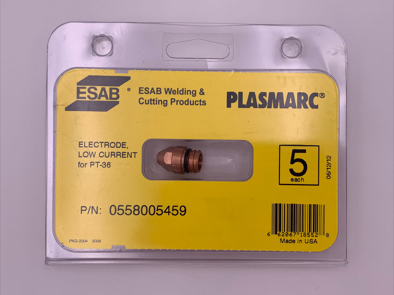 Esab 0558005459, Plasmarc Electrode 02/n2 Low Current, 3 Pack