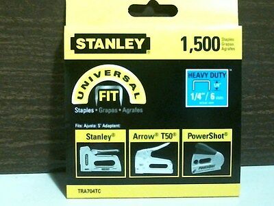 Stanley Tra704tc Universal Fit Staples 1/4"/6mm 1,500 Staples, Free Shipping